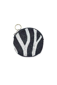 Moda bordado forma redonda semillas cuentas leopardo moneda bolsa de India hecho a mano moneda bolsa para mujeres y niñas Etsy - Product Image 3