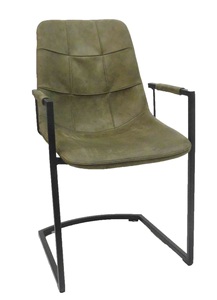 Chaise de salle à manger capitonnée en cuir et en fer pour la maison, le bureau, le restaurant, le café, l'entrepôt, le bar à domicile - Durable et écologique - Product Image 2