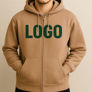 Sudadera con capucha de invierno para hombre de calidad superior, sudadera informal con cremallera de Color sólido de algodón 100%, prendas de vestir exteriores para adultos - Product Image 1