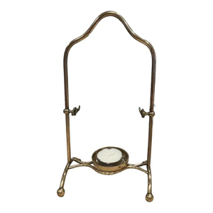 กาต้มน้ำทองเหลืองโบราณหรือหม้อชาบนขาตั้งพร้อมจานเตาของขวัญชาวินเทจ - Product Image 2