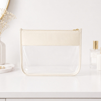 Sac de rangement pour maquillage en PVC transparent personnalisé, sacs cosmétiques en PVC imperméables, pochette à fermeture éclair pour les articles de toilette de voyage, emballage en gros