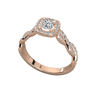 14K Gold Ladies Ring with <b>Round</b>/<b>Cushion</b> Cut Lab Grown Diamonds - Product Image 4