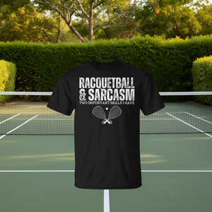 T-shirt promozionale per giocatori di racquetball e sarcasmo per gli appassionati di sport - Product Image 3