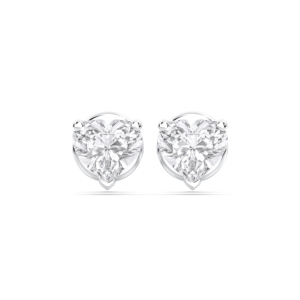 2.00 CT E-F/VVS-VS <b>Heart</b> Cut Diamond Three Prong Set Stud <b>Earring</b> <b>Gold</b> Plated 925 Sterling Silver for Women's - Product Image 4