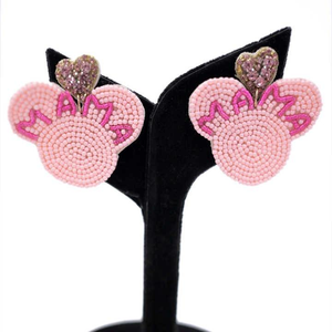 Boucles d'oreilles vintage rétro pour femme, broderie géométrique carrée, broderie multicolore, perles de rocaille tressées, style géométrique - Product Image 2