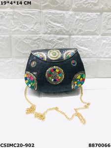 Designer Multi-Color Stylish Metal Mosaic <b>Clutches</b> for Ladies Handcrafted Evening <b>Wedding</b> Party Purse Bags Craftstages - Product Image 5
