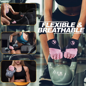 Gants en cuir unisexes à demi-doigts avec logo personnalisé pour la gym, la course, les sports, la remise en forme, les entraînements, la musculation, adhérence de haute qualité - Product Image 5