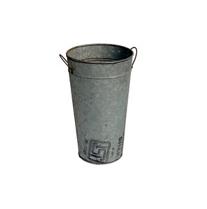 Cubo de almacenamiento de diseño simple y clásico con mango de madera y metal galvanizado a precio de venta - Product Image 4