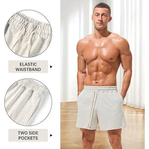 Pantalones Cortos de Lana para Hombre, Ligeros, Suaves, 100% Algodón, Cintura Elástica, Casuales, Cómodos, Duraderos, para Uso Interior, Color Sólido - Product Image 5