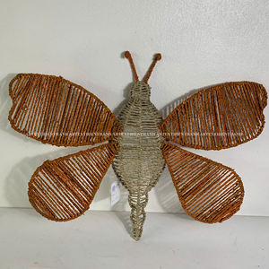 Joyful Orange Seagrass Butterfly Wall Hanging Ornaent Handwoven Seagrass Butterfly Decor Accent For Kids And Nursery Room - Product Image 4