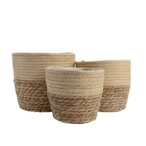 Vente chaude en ligne Ensemble de paniers en jute Ensemble de 2 paniers en jonc de mer pour la cuisine et la chambre à coucher Logo privé - Product Image 1