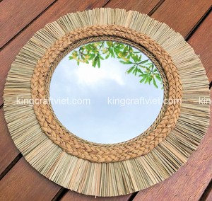Wholesale Traditional Style Natural Seagrass Wall Mirror Home Decoration King Craft Viet LM01 - Product Image 5