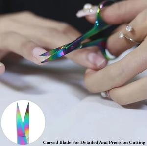 Tijeras de Pedicura de Acero Inoxidable con Hoja Curva Recubierta Multicolor, Herramienta de 30g para Recortar Cutículas para el Cuidado de las Uñas - Product Image 6