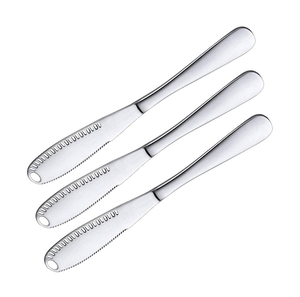 Cuchillo de mantequilla de acero inoxidable plateado, esparcidor de mermelada de salsa, espátula, cuchara, mango corto para regalos de boda y utensilios de cocina - Product Image 5