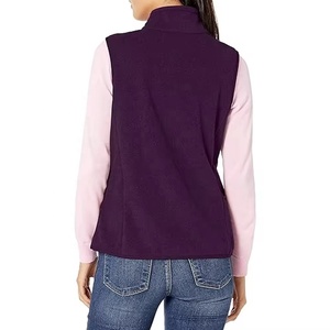Chaleco cálido de Invierno para mujer, chaqueta transpirable informal a prueba de viento de talla grande con cuello levantado de Color sólido y cremallera de lana gruesa para exteriores - Product Image 2