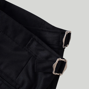 Pantalones informales para hombre, color caqui, algodón/licra, cintura media larga, cintura elástica, tela de sarga a la moda, patrón liso - Product Image 3