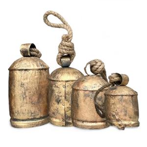 Rustique Vintage Jumbo Vache Cloches À La Main En Métal Doré Artisanat Pour La Maison Jardin De Noël Produit Élégant - Product Image 2