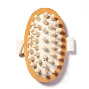 Brosse à cuir chevelu brosse à shampoing imprimante personnalisée Silicone souple grand massage en bois masseur de cuir chevelu - Product Image 1