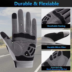 ถุงมือขี่จักรยานสำหรับผู้ชายผู้หญิงถุงมือขี่จักรยานพร้อมแผ่นรองหน้าจอสัมผัสถุงมือขี่จักรยาน - Product Image 2