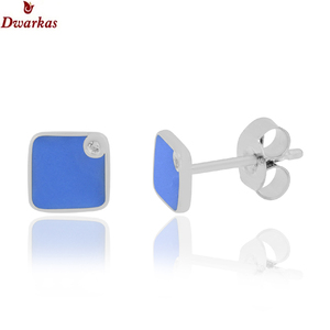 Simplicidad joyería fina plata esterlina 925 Topacio blanco esmalte Stud pendientes Simple diseño clásico boda fiesta directo - Product Image 5