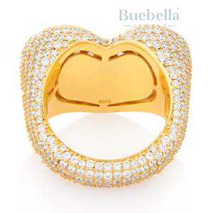 Full Iced Chunky Broken Heart Shaped Moissanite Round Baguette In S925 Sterling <b>Silver</b> Hip Hop Style <b>Ring</b> For <b>Men</b> - Product Image 3