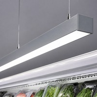 Luminaire linéaire LED suspendu en aluminium pour allée de supermarché 1200 mm, intensité variable 6000K, lampe de plafond commerciale