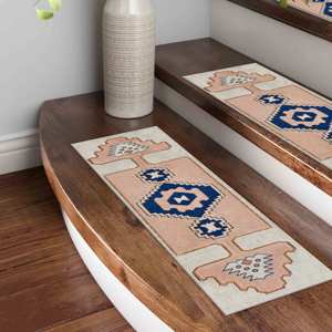 Alfombra Moderna Estampada: Diseño Étnico Kilim, Beige, Tapetes para Escaleras, Regalo, Alfombra para Escalones - Product Image 5