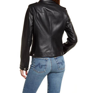 Chaqueta de motorista de cuero de vaca genuino para mujer, nueva chaqueta de cuero para mujer de otoño e invierno para ropa de calle - Product Image 2