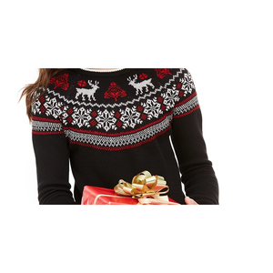 Maglione Familiare Charter Club per Ragazze, Stile Fair Isle, in Lana e Cotone, Nero, Taglia Media, per Natale - Product Image 3