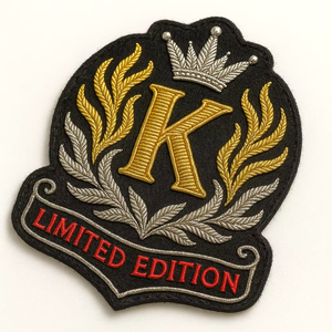 Custom Hand Embroidered Bullion Badge Custom Badge for Uniforms, Blazers, Fashion & Ceremonial Use | OEM Supplier - Product Image 5