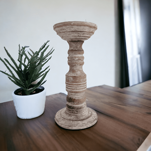 Bougeoir en bois de manguier marron clair Antique écologique fait à la main maison jardin décoratif centres de table de noël mariage - Product Image 6