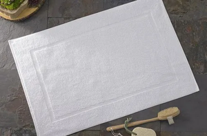 Indian Exporter of White Pure Cotton Bath <b>Mat</b> <b>For</b> Home <b>Bathroom</b> Floor Use With Soft Plush Comfort At Factory Direct Price - Product Image 2