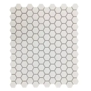 Azulejo hexagonal de mosaico de porcelana blanca brillante 19,3 pies cuadrados para Interior para suelo de pared acabado mate rústico antideslizante para hoteles - Product Image 1