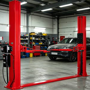 Elevador de Autos Rojo de Una Columna, Elevador de Vehículos para Taller de Reparación de Automóviles - Product Image 1
