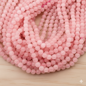 Wholesale Beadsnfashion 4mm & 6mm Round <b>Rose</b> <b>Quartz</b> Stone Beads Baby Pink for DIY Jewelry <b>Bracelet</b> Necklace Making - Product Image 2