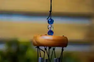 Top de madera decoración del hogar Océano Azul cristal mini campanas de viento campana de viento