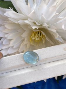 Étonnante pierre naturelle de cabochons de forme ovale en aigue-marine de couleur supérieure avec une bonne pierre précieuse en vrac pour la fabrication de bijoux 9.00 carat - Product Image 2