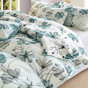 Juego de Ropa de Cama King de 4 Piezas con <span class=keywords><strong>Estampado</strong></span> Floral <span class=keywords><strong>Nórdico</strong></span> Moderno, Funda Nórdica Reversible, Sábana Plana y Fundas de Almohada, Duradero para Todas las Temporadas, 100% - Product Image 4