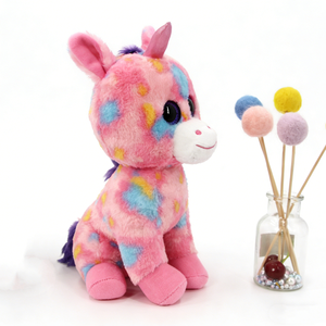 Peluche de Unicornio Personalizado Rosa Multicolor Tie-Dye, Juguete de Peluche Suave y Esponjoso de 31cm-50cm, Unisex para Niños de 2 a 4 Años - Product Image 1