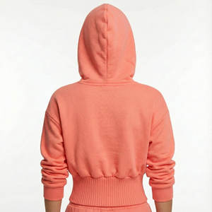 Sudadera Corta con Capucha para Mujer, Estilo Urbano, Cintura Ajustada, Dobladillo Acordonado, Hombros Caídos, Colores y Tallas Personalizables con Logotipo - Product Image 3