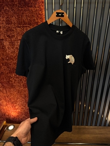 T-shirt décontracté respirant à manches courtes et col rond pour homme, grande taille, en coton uni 300 grammes, anti-boulochage, satiné, anti-plis - Product Image 2
