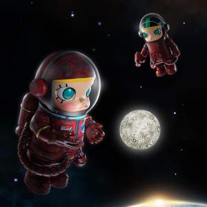 POP MART MEGA SPACE MOLLY 400% Hello Moon Figurine de collection avec PVC ABS <span class=keywords><strong>PC</strong></span> pour la décoration sur le thème du ciel nocturne - Product Image 2