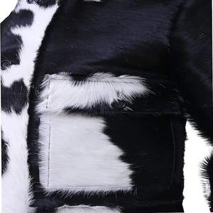 Chaqueta de piel de vaca desgastada para hombre con piel de vaca natural Estampado de animales Piel de vaca Estampado de animales - Product Image 4