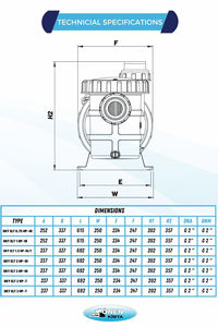 ONEN 220v 3 HP-M Elit-e Model Swimming <b>Pool</b> <b>Pump</b> Silent New 2HP Water <b>Pump</b> with Filter and Record Key Blue Color - Product Image 5