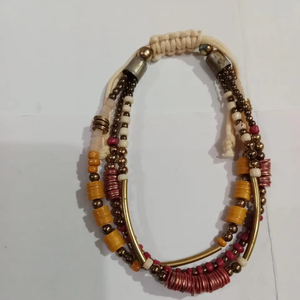 Hecho a mano grueso collar de cuentas al por mayor moda señora Bohemia colorido hecho a mano tejido resina semilla cuentas declaración collar - Product Image 1