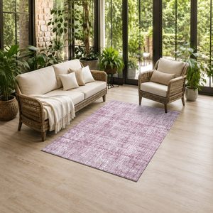 Alfombra de Chenilla Lavable a Máquina con Estampado Digital Oriental Tradicional Rosa Ciruela LXDP-0144 de RUGS DEPOT, Antideslizante - Product Image 6