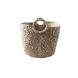 3 paniers courts carrés en jacinthe d'eau pour le stockage des boissons, des aliments et des fruits. - Product Image 1