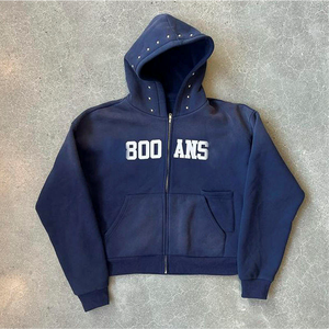 เสื้อฮู้ดกีฬาแขนยาวเสื้อมีฮู้ดปักลายสตรีทแวร์แนวสตรีทแวร์แนวสตรีทมังสวิรัติสำหรับผู้ชาย320gsm ออกแบบได้ตามต้องการ - Product Image 4