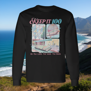 เสื้อยืดแขนยาววินเทจ 100 ออน เดอะ แลนด์ เดอะ ซีส์ เดอะ สกายส์เสื้อยืดโปรโมชั่น - Product Image 3