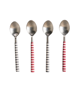 Ensemble de quatre cuillères couverts décoratifs durables poignée peinte à la main cuillères à couverts couverts élégants maison hôtel restaurant - Product Image 1